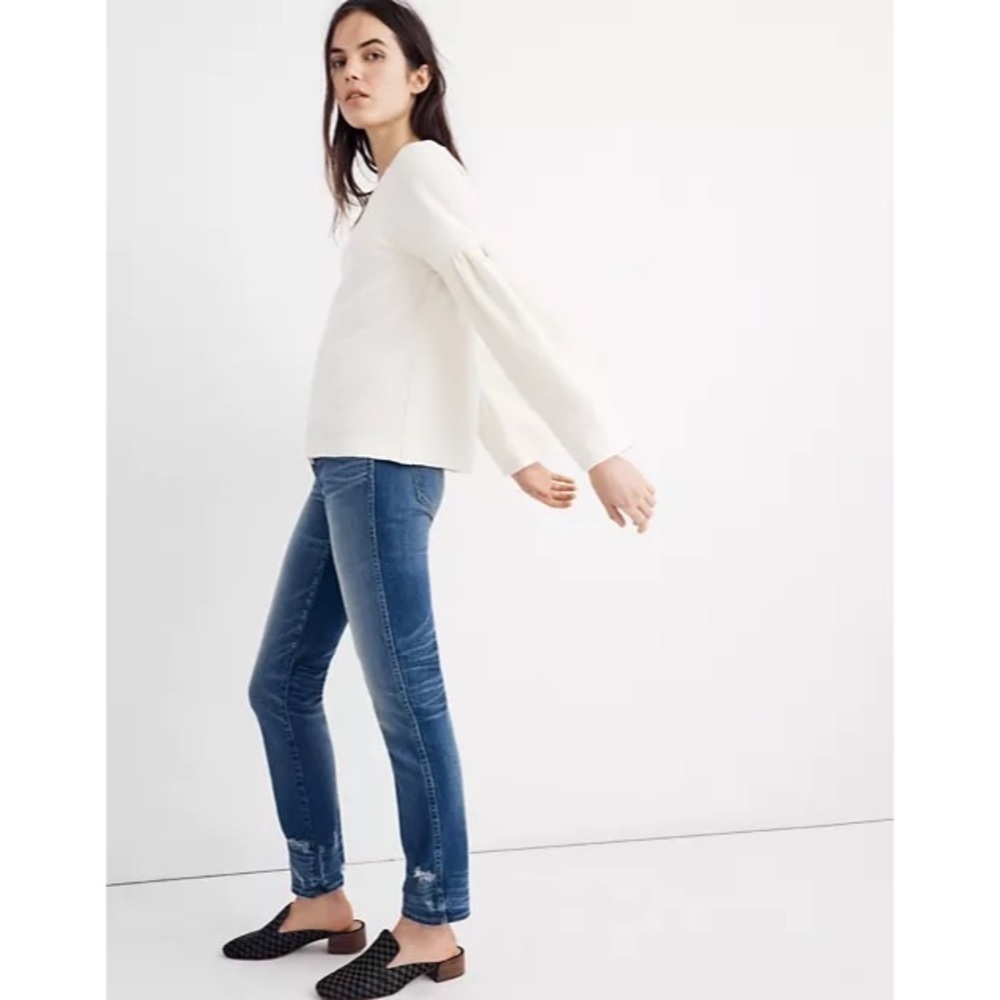 Madewell Texture & Thread- Cream Shirred Sleeve Top XS
